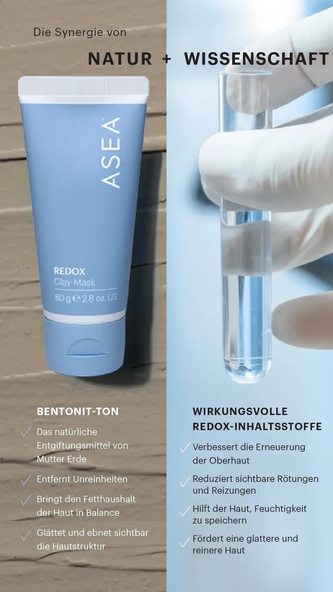 Bentonit Ton Maske mit Redox-Power – ASEA Clay Mask für natürliche Pflege & Reinigung